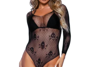 Skull Bodysuit with Snap Crotch