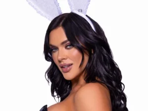 Bendable Satin Bunny Ears White