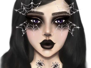 Spider Web Face Jewels Sticker